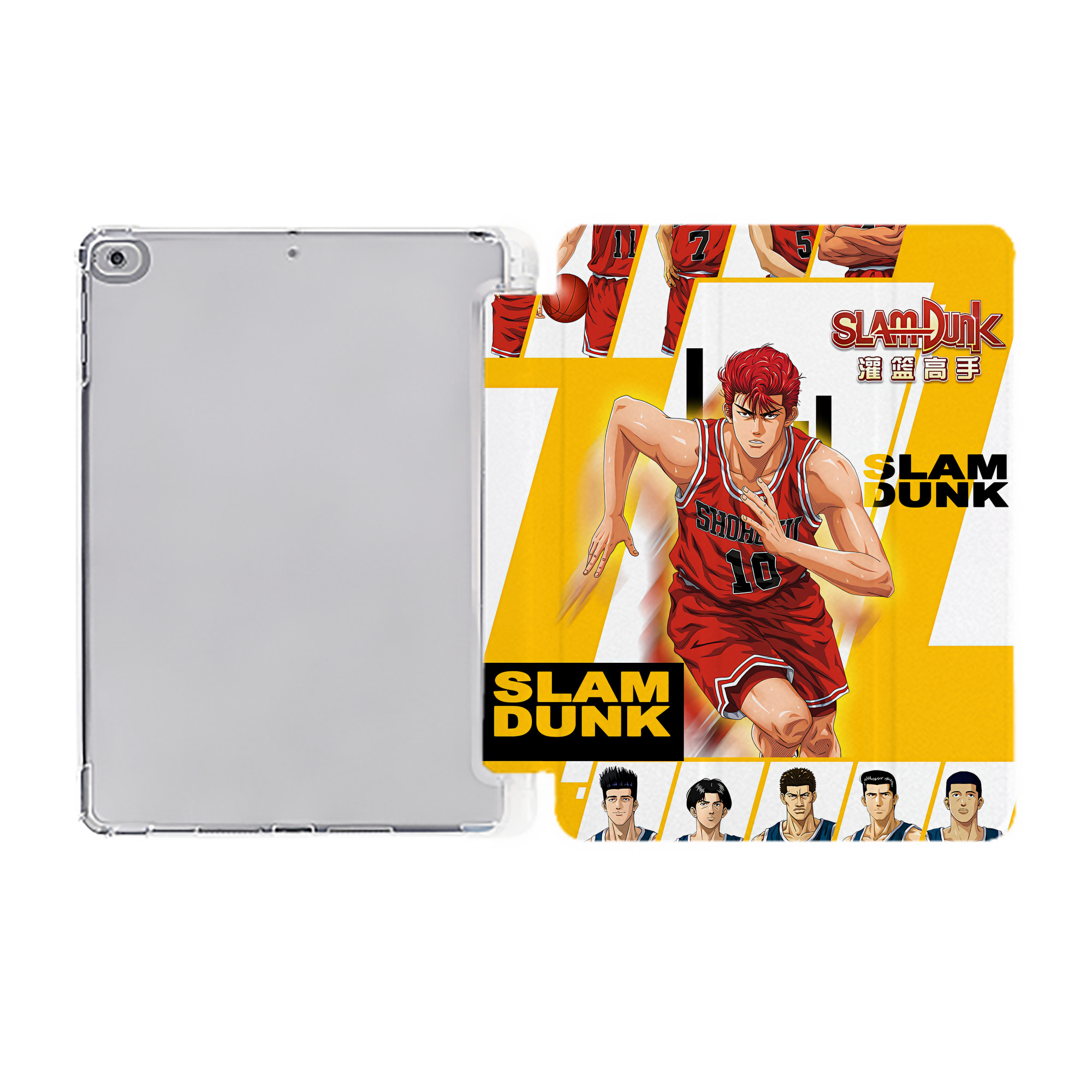 （画像用） SLAM DUNK／スラムダンク IPad ケース ペン収納付き 三つ折りスタンド PUレザー×シリコン 対応機種9.5/10.5/10.9インチ